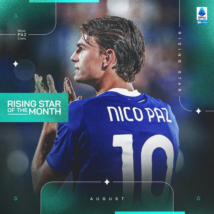 kaiyun-2场比赛1球1助，尼科-帕斯当选意甲8月最佳U23球员